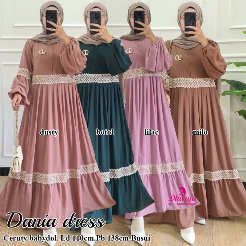 Dania dress by Dharya-tangan balon bahan ceruty