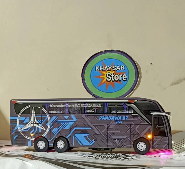 Miniatur bus bis pandawa 87 UHD plus lampu