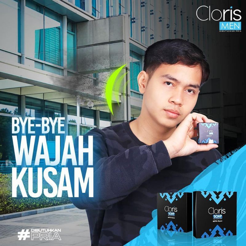 Sabun Pemutih Wajah Pria Clorismen Skincare Soap 80gr Pembersih Wajah Pria Cloris Men Official C3