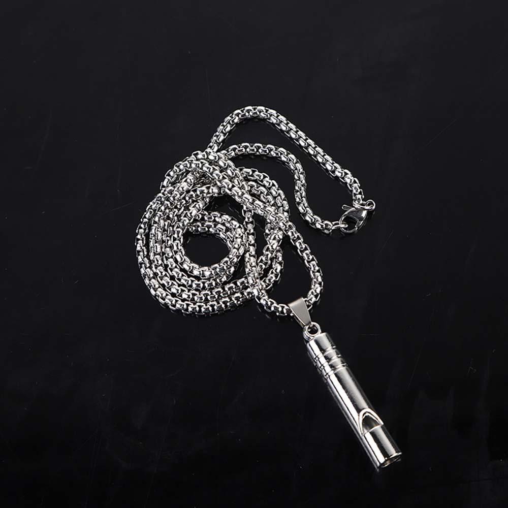 Needway   Whistle Kalung Perak Gaya Keren Trendi Hip-hop Aksesoris Perhiasan Alloy Sweater Rantai