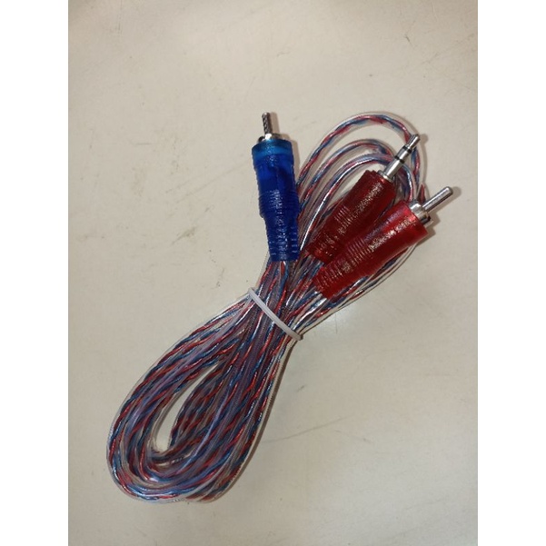 Kabel audio HP ke Speaker aktif Jack 2 ke 1 stereo transparan