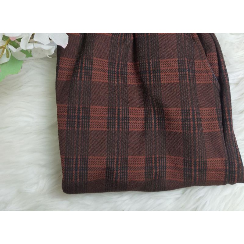 F 44  CELANA PANJANG TARTAN WANITA/ CELANA KOTAK-KOTAK / TARTAN PANTS