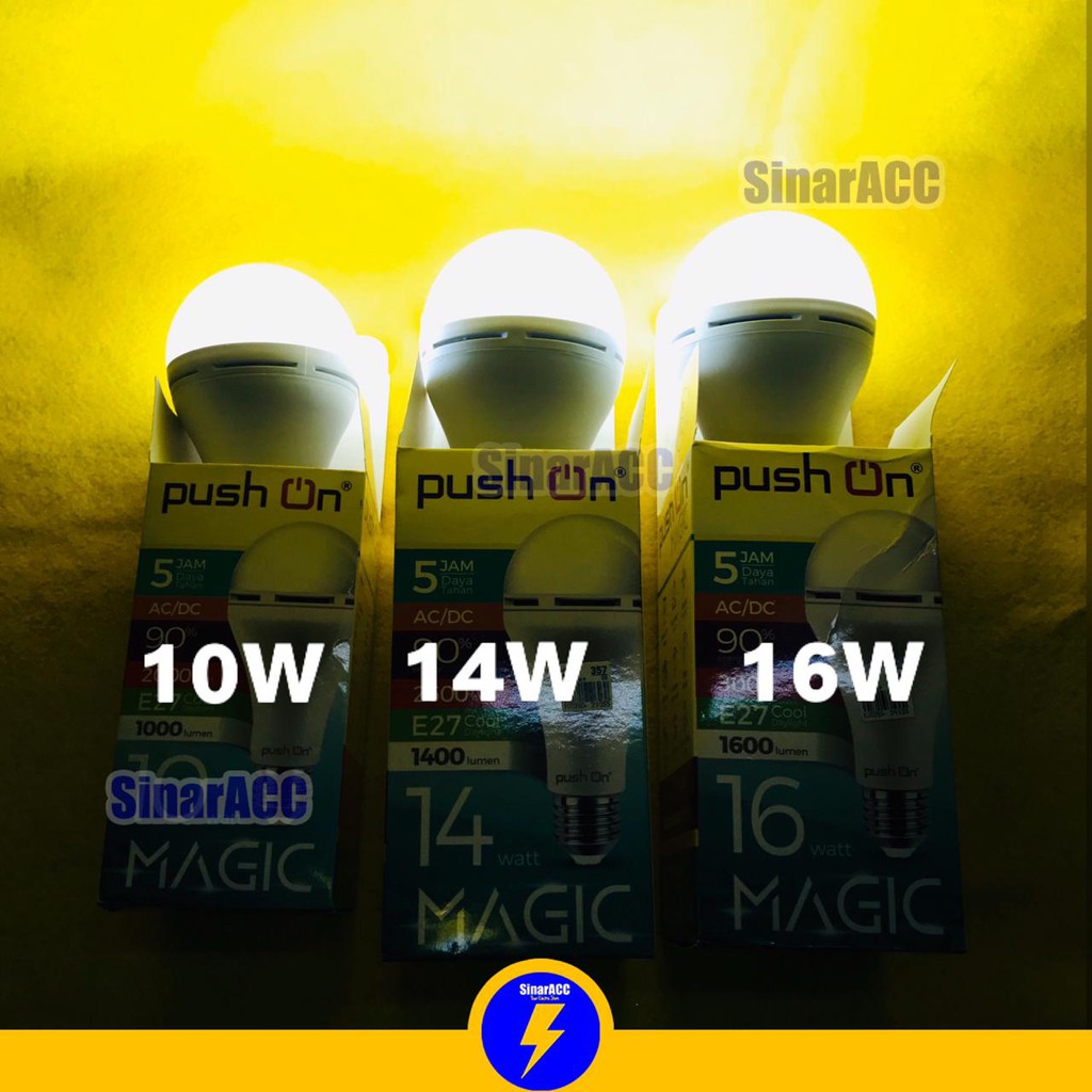 Lampu magic PUSH ON PREMIUM 10w / 14w / 18w lampu padam otomatis lampu emergency lampu sentuh nyala