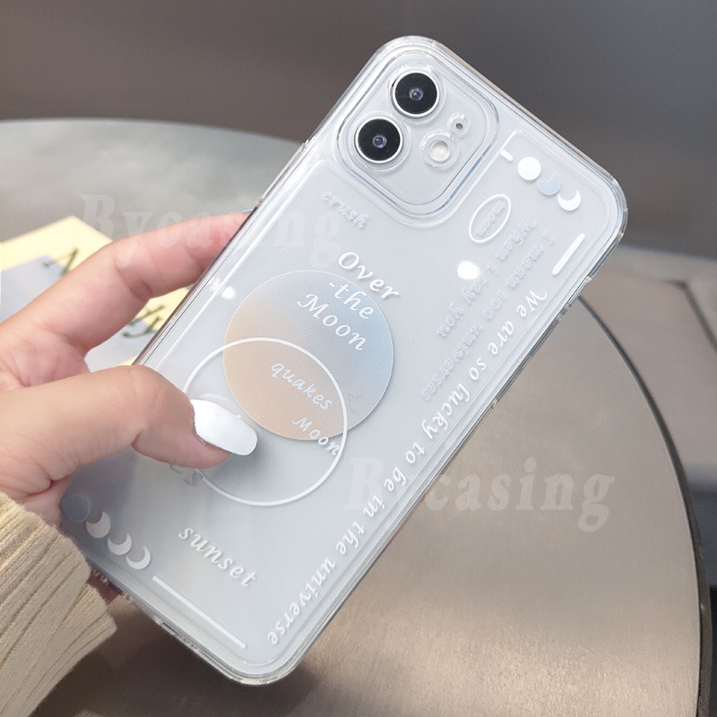 Creative Moon Clear Case for VIVO Y15S Y15A Y12S Y12A Y21T Y21 Y21S Y33S Y20 Y20i Y20S Y11 Y12 Y15 Y17 Y91 Y93 Y95 Y91C S1 Y19 Y30 Y50 Y85 V9 Y66 Y67 V5 Transparent Personalized Painted Soft Silicone Cover BY