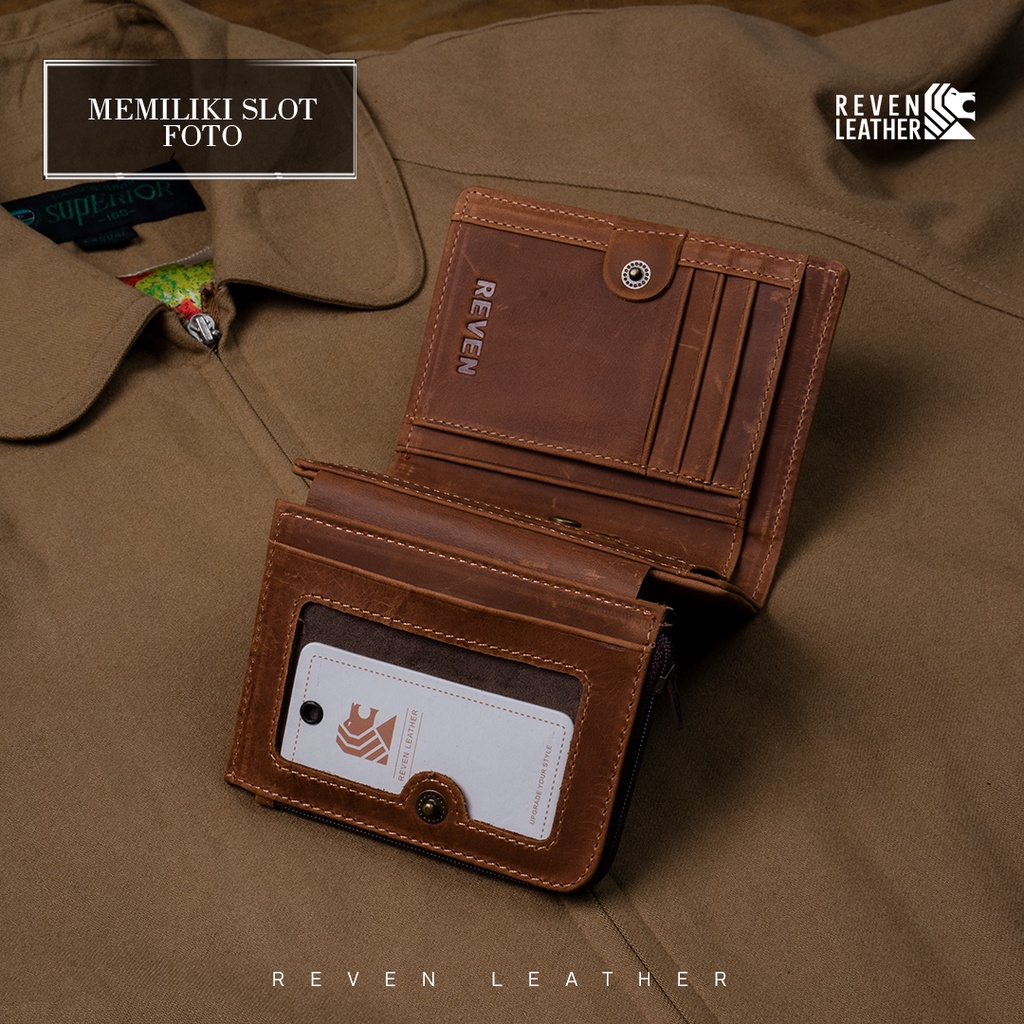 REVEN LEATHER - Aslan wallet dompet pria kulit asli model lipat tanggung