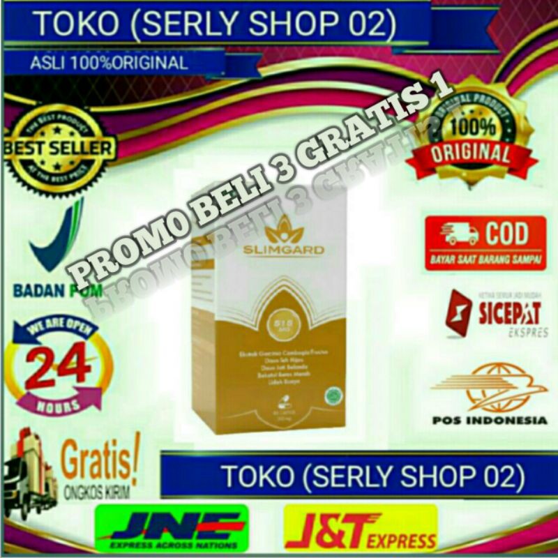 SlimGard Asli Obat Pelangsing Badan Herbal 100% Original Suplemen Penurun Berat Badan