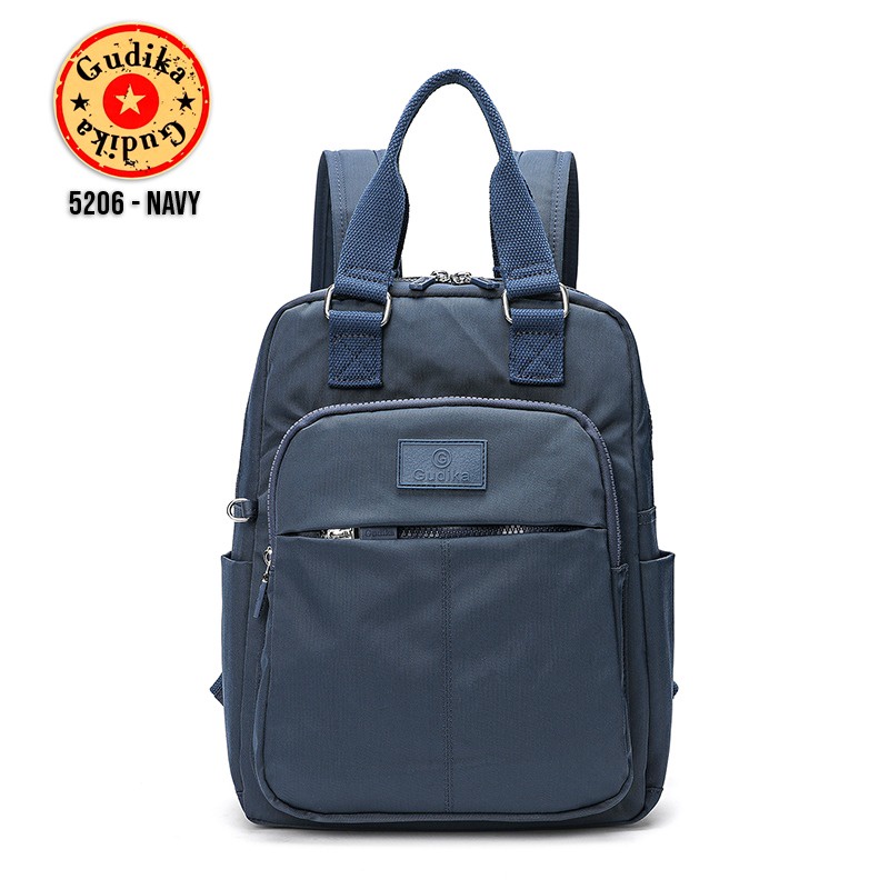 GUDIKA 5206 - Tas Ransel Laptop Wanita Kekinian Import Original Terbaru Bahan Nilon Waterproof Anti Air Premium Korea bisa muat banyak barang banyak slot kocek terlaris - tas wanita - tas cewek - tas kerja - tas laptop - rangsel - gudika bag - tas gudika-NAVY