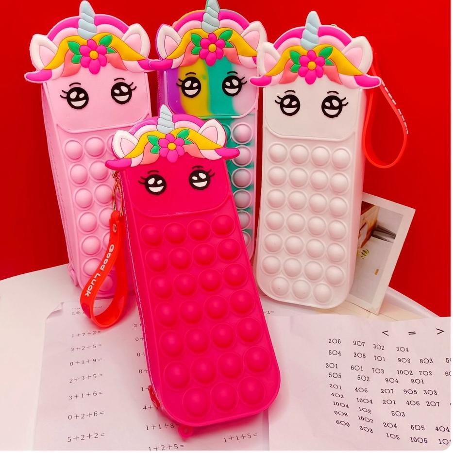 

(JiF➤) ★★ Kotak Pensil Pop It Unicorn Fashion |Sudah update