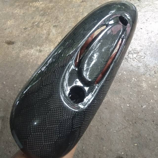 Tameng knalpot cover knalpot scoopy karbon KEVLAR exsagonal
