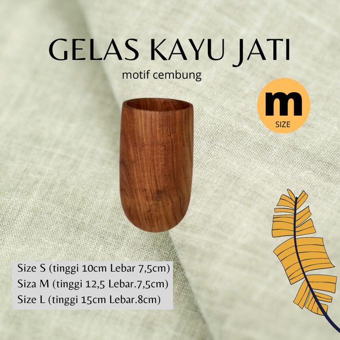 MUG GELAS KAYU JATI / MUG KAYU JATI / GELAS CAFE /GELAS UNIK KAYU JATI SIZE M