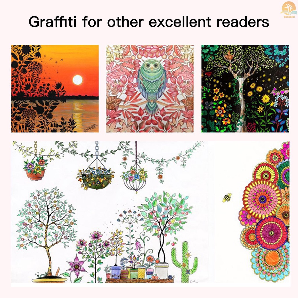 96 Pages English Edition Coloring Book Graffiti Painting Book Art Drawing Supplies for Children Students Adults Artists Relieve Stress