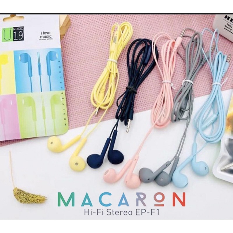 Earphone U19 Macaron Glossy Stereo