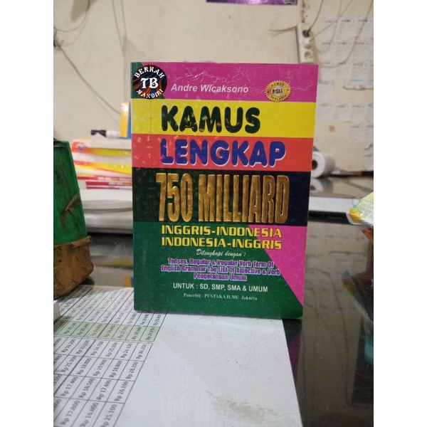 Buku Kamus Bahasa Inggris Lengkap 750 Miliard Kecil Warna (14×11cm)