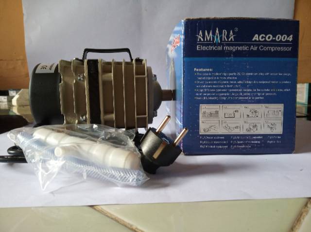 Mesin Pompa Airpump Aerator Amara ACO-004 pompa Gelembung Udara Kolam Aquarium Koi