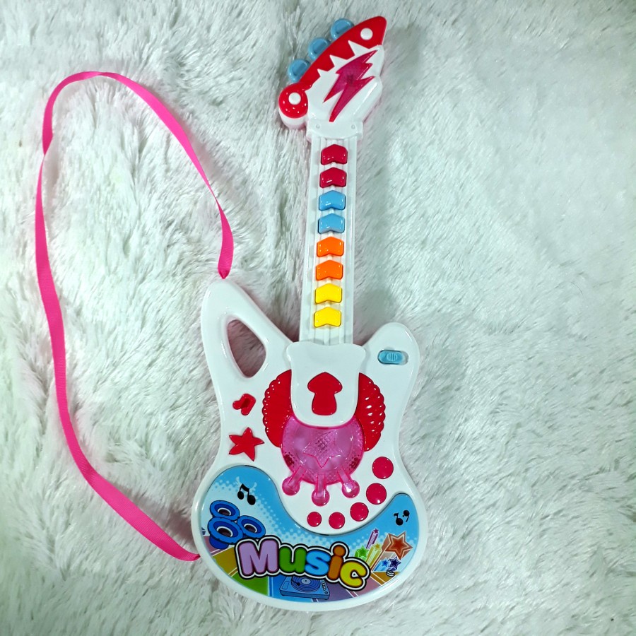 Mainan GITAR MUSIK PUTIH PINK mainan anak perempuan girl toys gift birthday