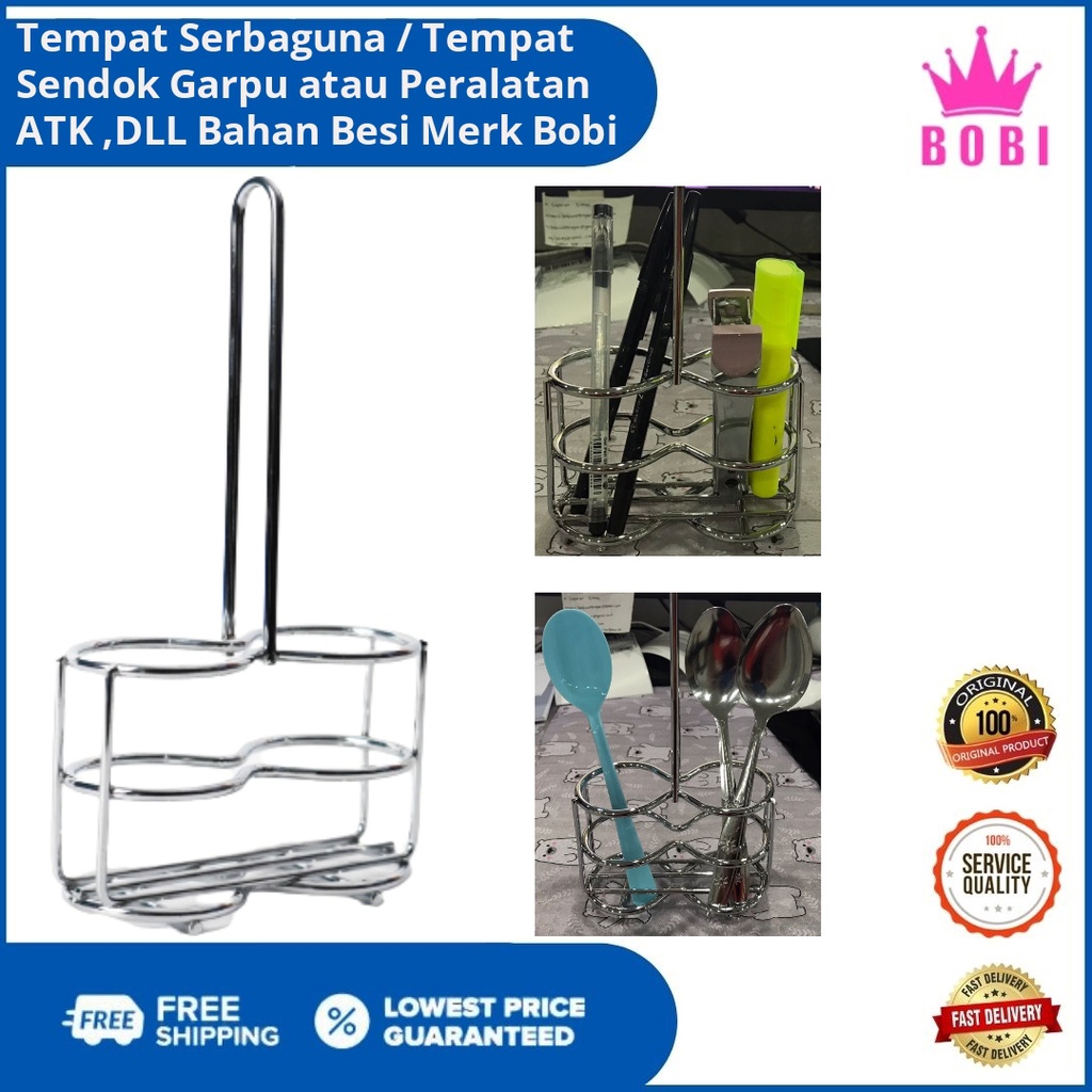 Tempat Serbaguna / Tempat Sendok Garpu , Atk , Dll bahan besi / Tempat Serbaguna Besi Merk Bobi