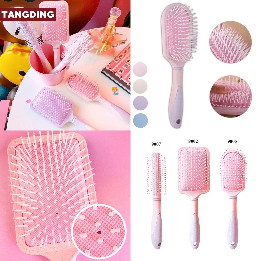 Sisir Rambut Panjang Anti Statis Warna Pink Gaya Korea Untuk Wanita