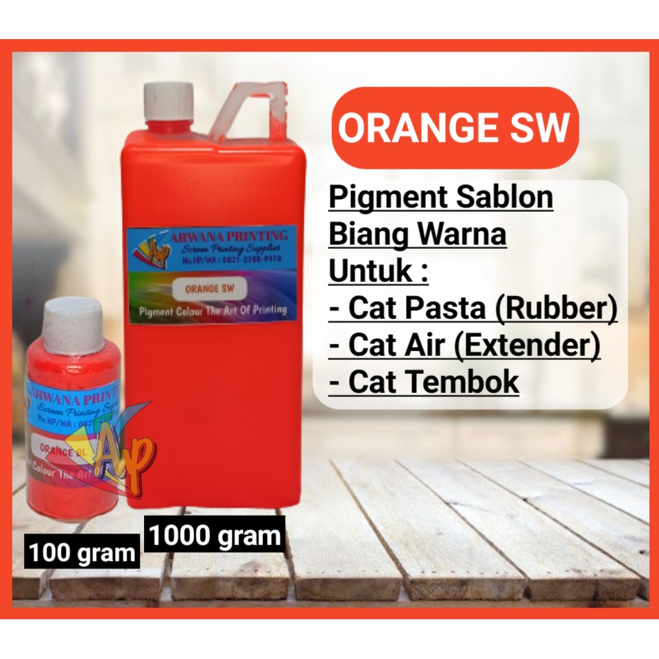 

Pigment Fluorescent Orange SW Biang Warna Sablon Orange Terang 100Gram