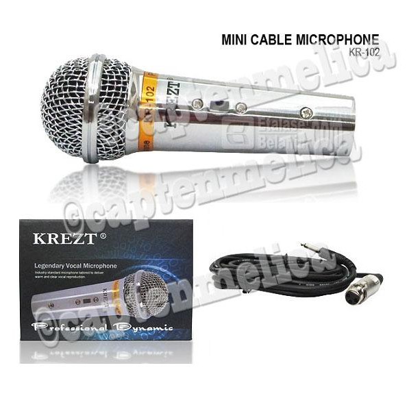 Mic KREZT KR102 Mic PA System MIC KABEL KECIL MINI Dynamic Microphone MINI For Children KARAOKE