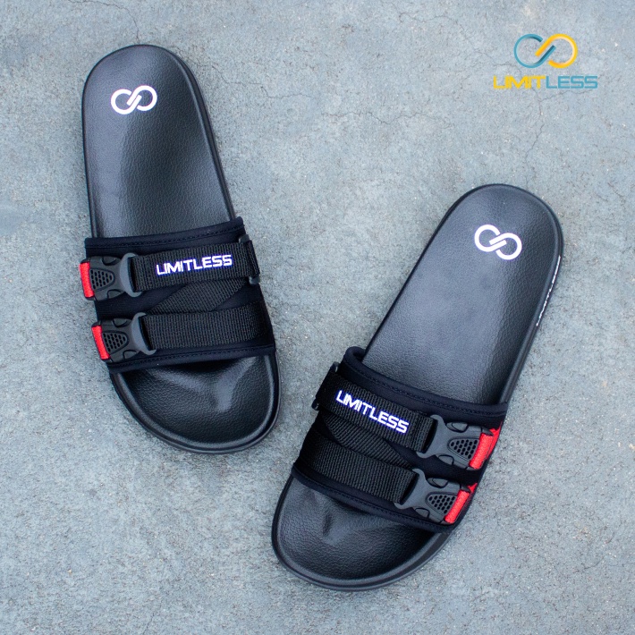 Sandal Pria Distro Kasual Sendal Slide Pria Slip On Sandal Cowo Selop Casual Trendy Sendal Limitless Cowok