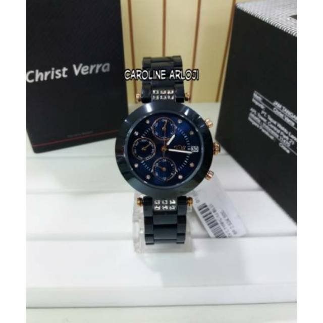JAM TANGAN WANITA CHRIST VERRA CV71081L-1J BLU GARANSI RESMI INDO