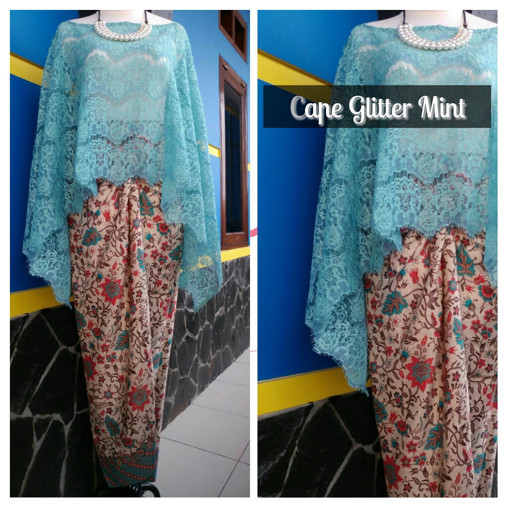 Setelan Kebaya Brukat Set Kebaya Modern Cape Gliter Tosca dan Lainnya