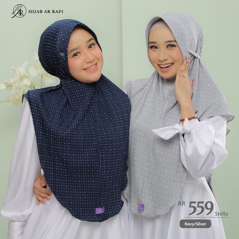 Hijab Instan kombinasi Pliskit AR 559 by Hijab Arrafi