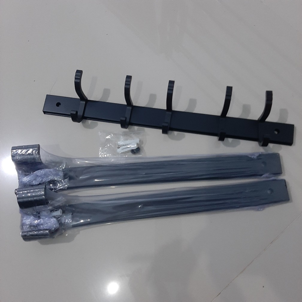 Kapstok 5 Kait Alumunium Warna Hitam Promo