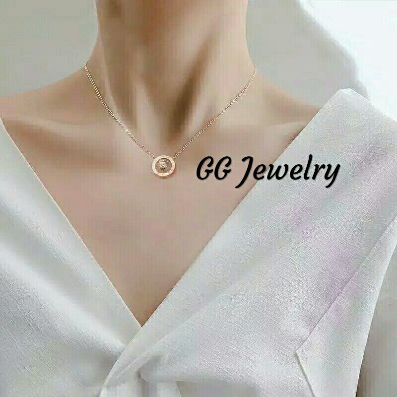 GG Kalung Double Ring Titanium#KL-133