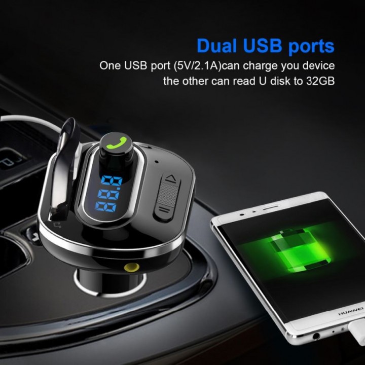 T19 Car Bluetooth V3.0 Handsfree 5V 3.1A FM Transmitter Car Charger MP3 Player