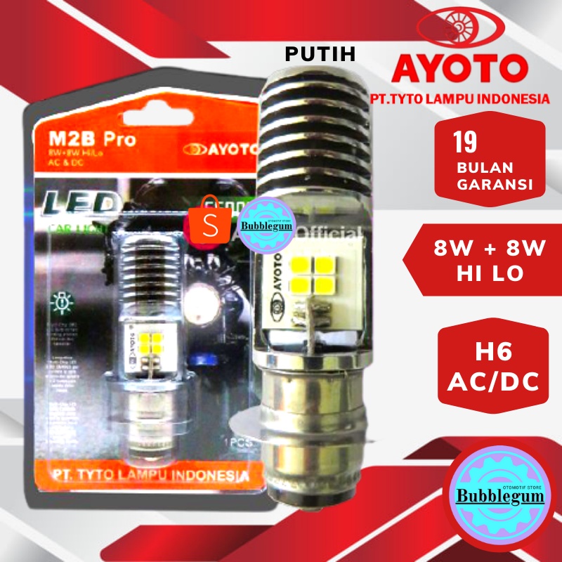 [ORIGINAL AYOTO ] Lampu Led Motor AYOTO M2A H6 (putih) Untuk Matic dan Bebek [ BERGARANSI 15BULAN ]-M2B PRO