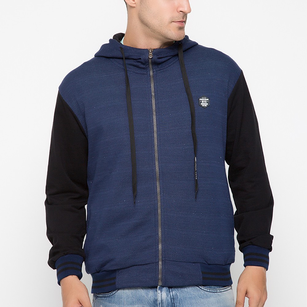 Nevada Hoodie Jaket Pria Zipper Hoody With Patch Logo