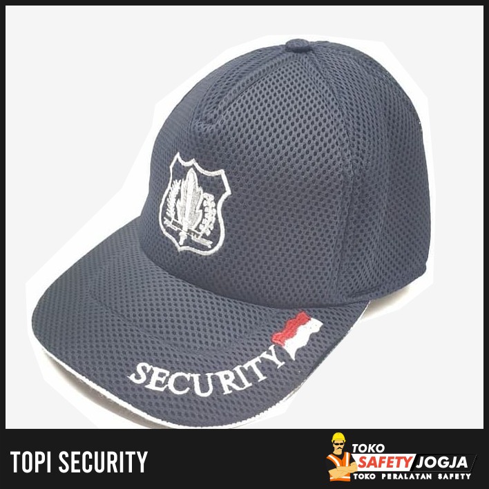 TOPI SECURITY SATPAM JARING BORDIR - Hitam