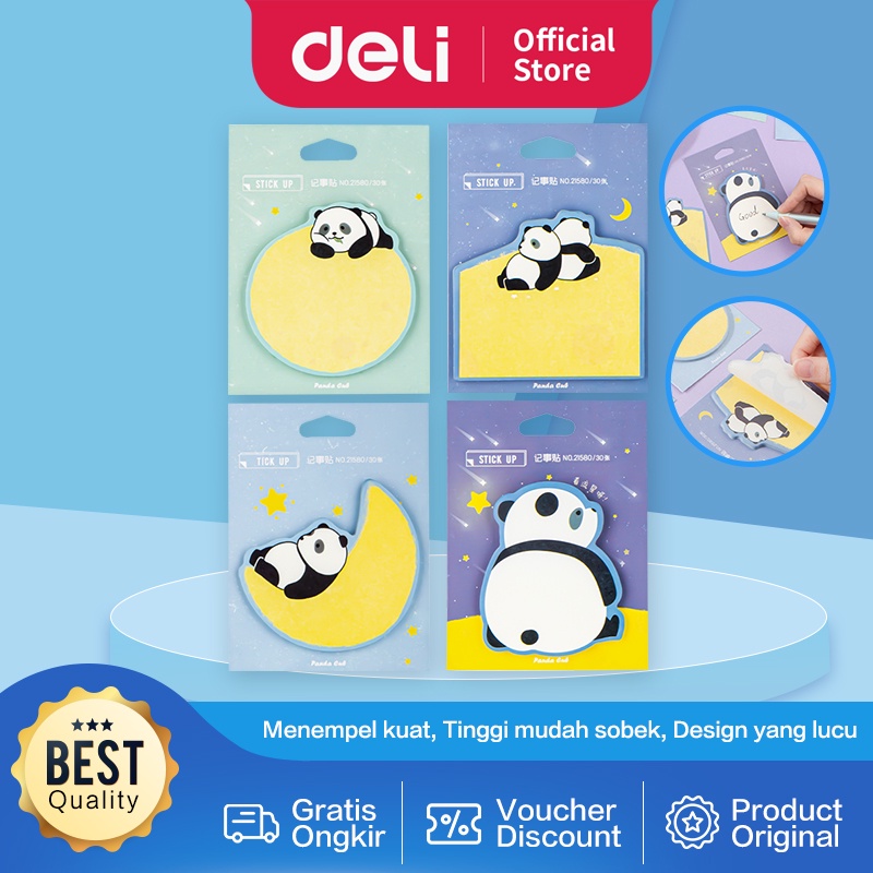 

Deli Sticky Notes Panda Lucu 30 lembar 21580