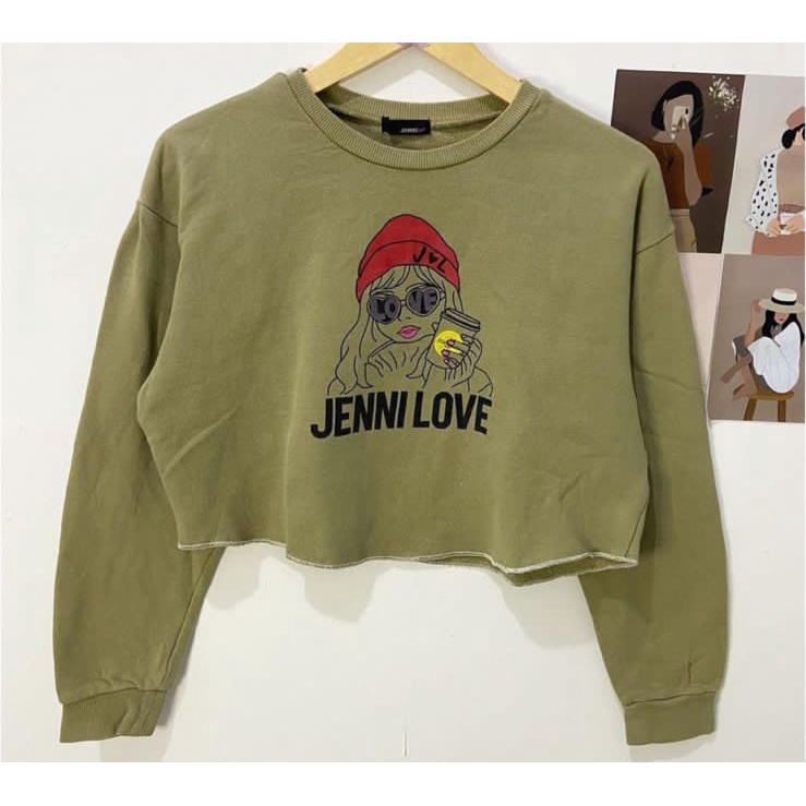 JENNI LOVE SWEATER CROOPE OVERSIZE OBLONG WANITA