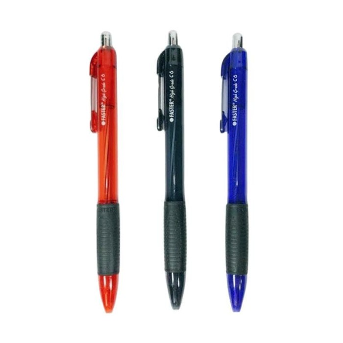 

Produk Unggulan Pulpen / Ballpoint Faster C6 Warna Hitam / Biru 1Lusin Gilaa!!!