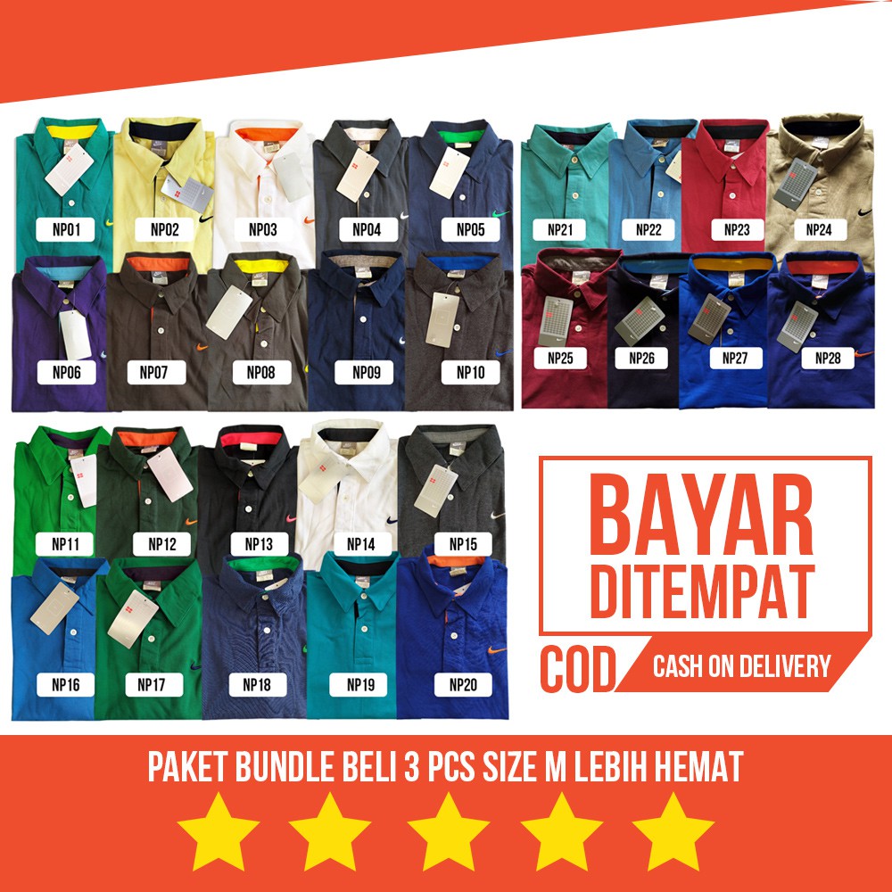 [PAKET 3PCS SIZE M] Promo Kaos Polo Shirt Export Harga