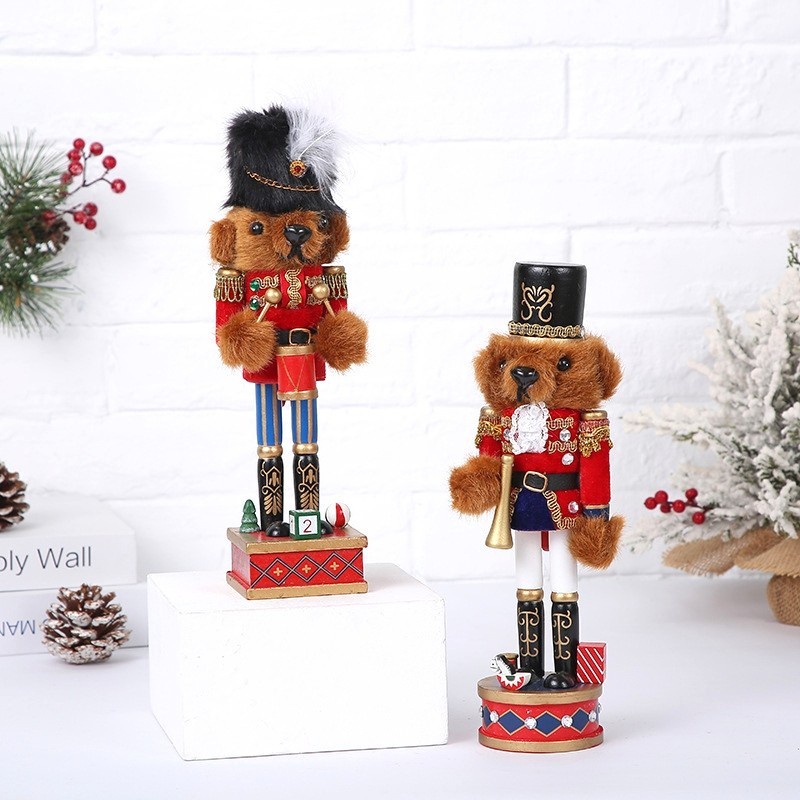 Pajangan Nutcracker Boneka Bear Bulu Lucu Kado Natal Nutcraker Murah