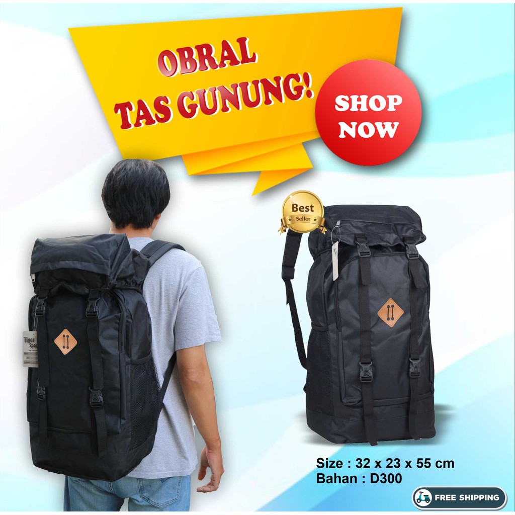 [COD] Backpack Distro Gunung Hitam Tas Jumbo Muncak Cowo Outdoor Hiking Mudik Travelling Muat Banyak