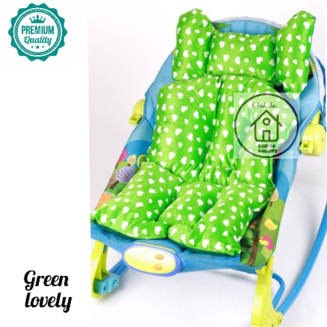 ALAS STROLLER UNIVERSAL STROLLER/ALAS CAR SEAT /ALAS BOUNCER BÀBY MOTIF GREEN LOVELY