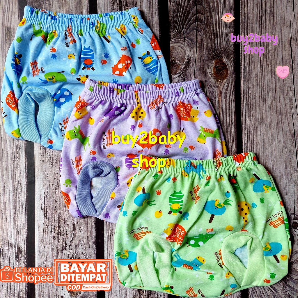 Celana pendek bayi model POP Animal Explorer NIA 0-3 Bulan 3 PCS