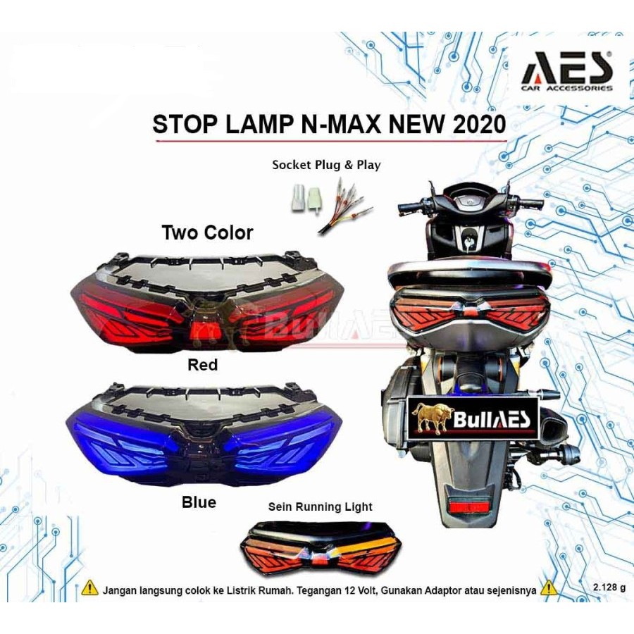 Lampu Stop Yamaha NMAX 2021 Merk AES - Stoplamp Nmax new