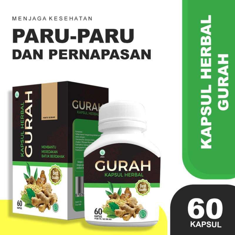 KAPSUL HERBAL GURAH / KAPSUL HERBAL GURAH OBAT PERNAFASAN / KAPSUL GURAH / GURAH