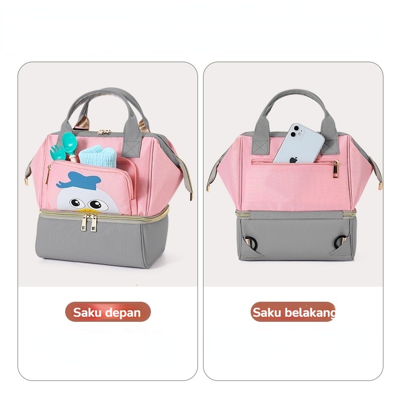 Tas Asi Cooler Bag Dan Tas Bayi 2in1 Tas Bayi Kecil Boneka Murah Tas Bayi Multifungsi Tempat Tidur Lipat Baby Diapers Bag Perawatan Tas Perlengkapan Ransel Backpack Anti Air Tas Bayi Diaper Bag Baby Termurah Muat Banyak Dan Ada Sekat Yang Lucu