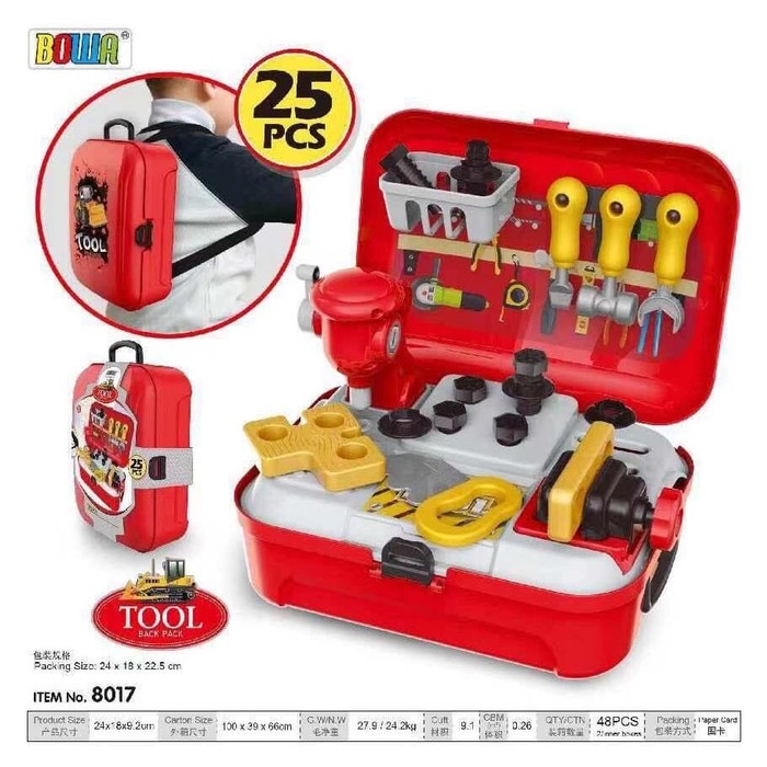 Mainan Anak TOOL BACKPACK PLAYSET Mainan Edukasi Anak Set Perkakas Tukang Tukangan(M8T2) Mainan Anak