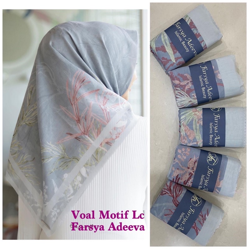 Part 2 hijab jilbab SEGIEMPAT DEKA Motif Voal premium by KAYLA (BEBAS PILIH MOTIF)-Desain 25