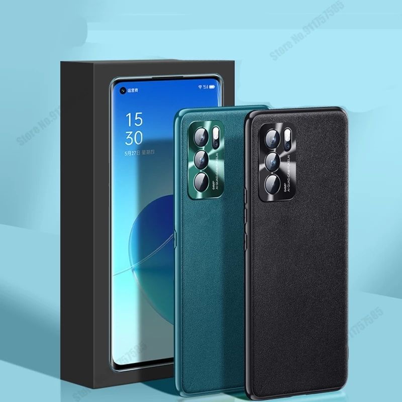 Soft Case Oppo Reno 6 5G & Reno6 Pro 5G Original Vegan Leather Luxurious Slim Cover Casing Sarung Ko