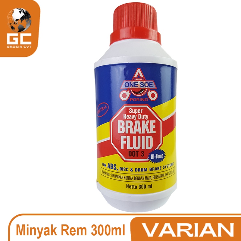 Minyak Rem Dot 3 Brake Fluid Warna Merah 300ml One Soe