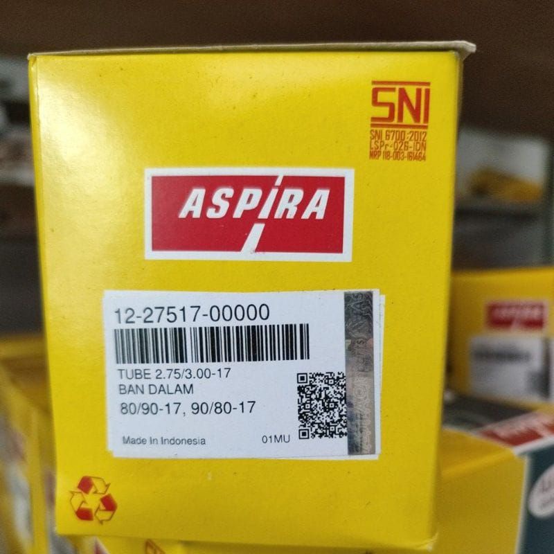 Original Ban Dalam ASPIRA 80/90 Ring 17