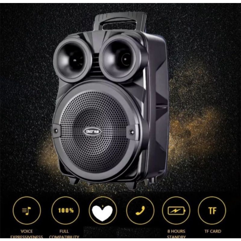 Speaker Bluetooth Karaoke Free Mic 6,5inch Fleco F3381/ Salon Aktif Portable Radio Fm Mp3 Super Bass Speaker Aktif Wireless